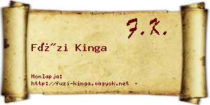 Füzi Kinga névjegykártya