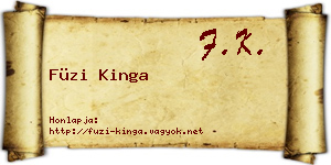 Füzi Kinga névjegykártya